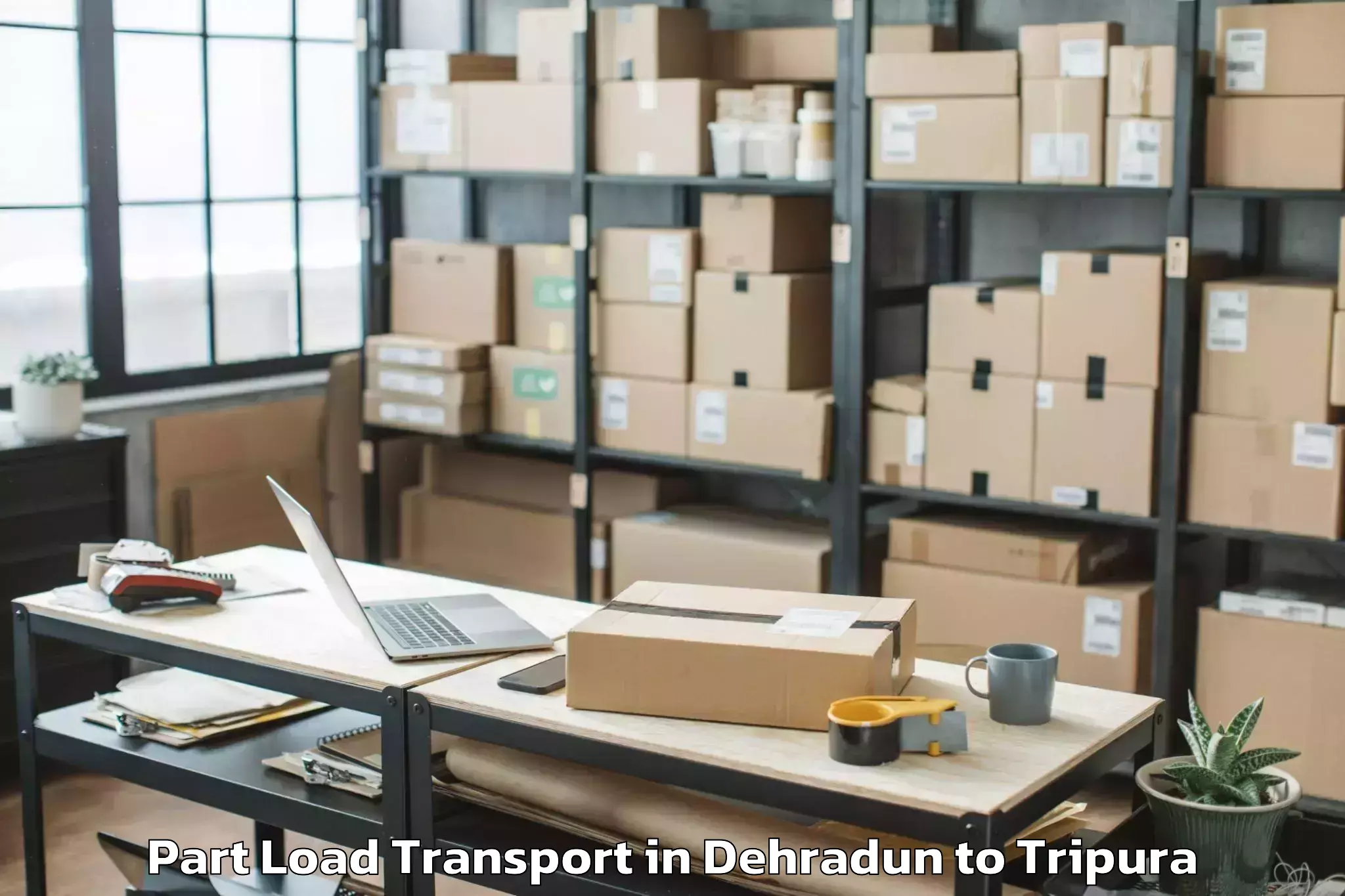 Book Dehradun to Singerbhil Airport Ixa Part Load Transport Online